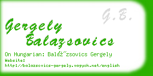 gergely balazsovics business card